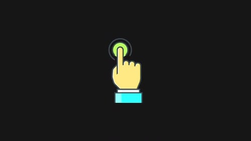 Animated Hand Pointer Tapping Icon for UI Interaction