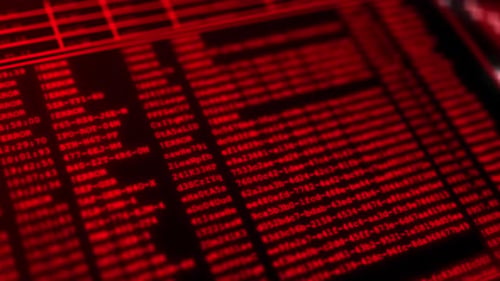 Red Code Warn- und Aufmerksamkeitsmeldung mit Binärzahlen