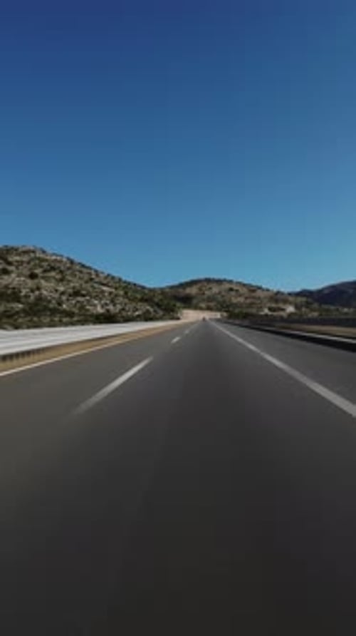 Car driving on highway and tunnel