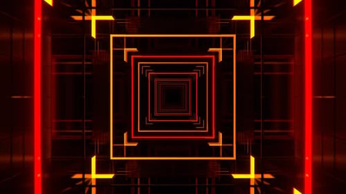 Red And Orange Infinite Digital Fantasy Flashing Channel Background Vj Loop In 4K