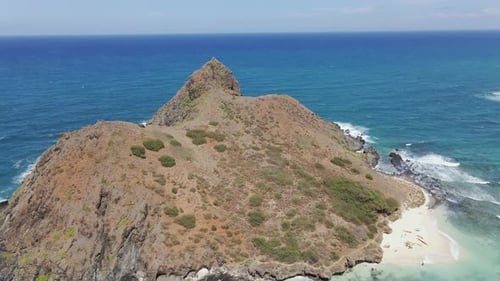 Vista aérea da parte traseira das Ilhas Mokulua em Kailua, Havaí