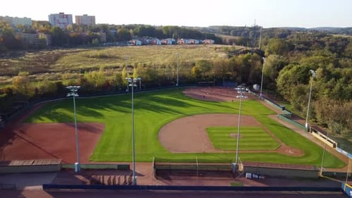 Arrows Park Ostrava With Group Of Baseball Players Practicing For Tournament In Ostrava, Czech Repub