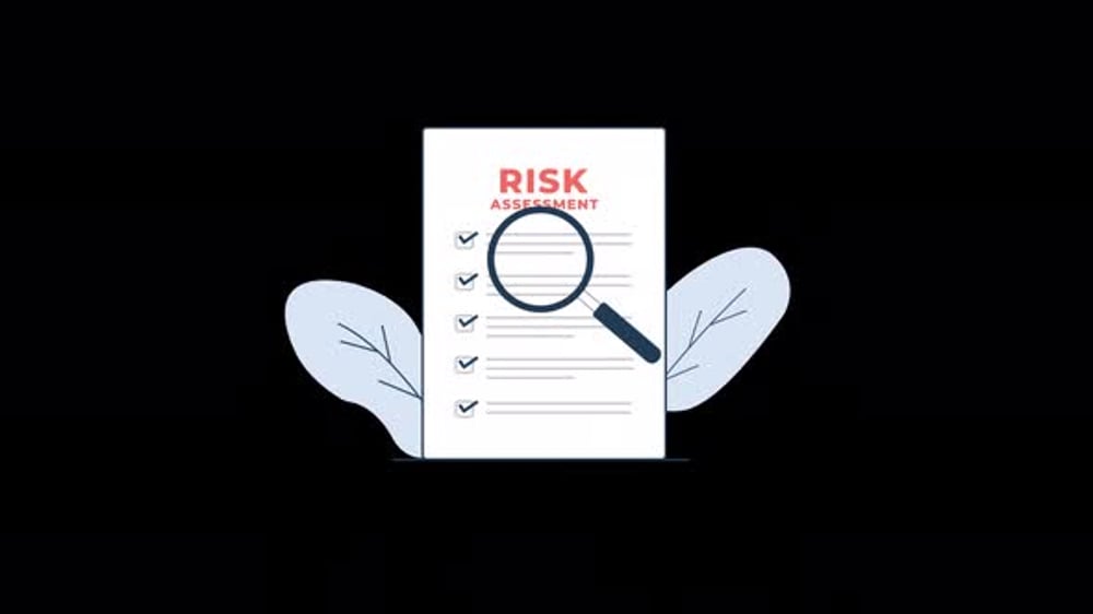 Animated Risk Assessment Document with Magnifying Glass Review ...