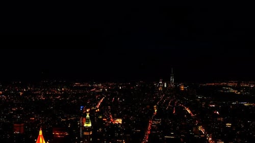 New York City Manhattan City Skyline with Freedom Tower / One World Trade Center shot in 4k high res