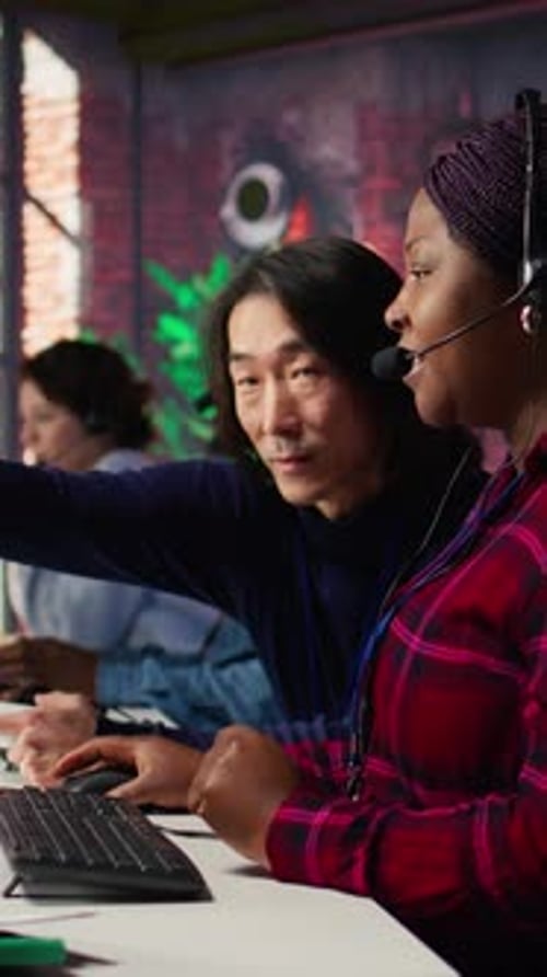 Diverse Team of Professionals Working in Modern Office