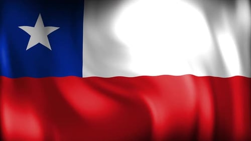 Realistic Waving Flag of Chile Seamless Loop Animation