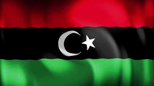 Libya Flag Waving Realistic Loop Animation
