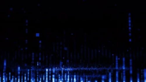 Pulsating Digital Soundwave In Vibrant Blue Patterns