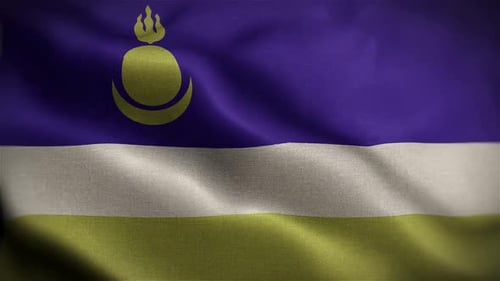 Republic of Buryatia Flag Waving Loop