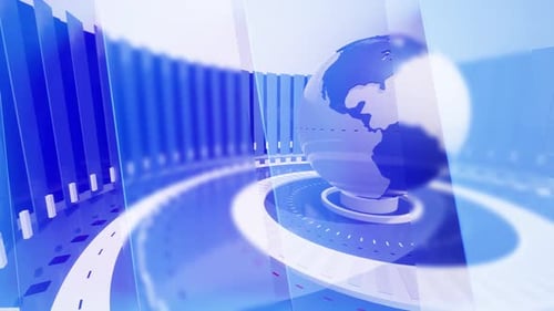 Global news studio background 4k