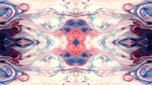 Abstract Fluid Ink Swirls Psychedelic Kaleidoscope Background