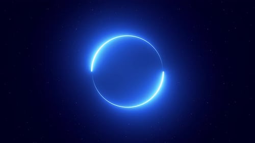 Zusammenfassung des 3D-Renderns Neon-Kreis-Rotation Neu