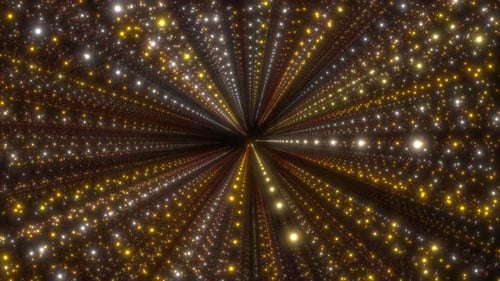Golden Shimmering Particles Radiating Loop Background