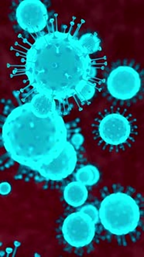 Animated Glowing Virus Cells Background