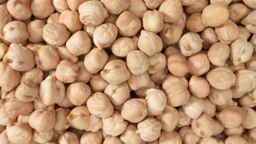 Close up of Dried Beige Chickpeas