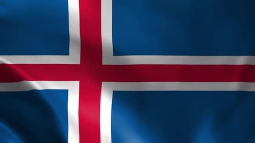 Realistic Waving Iceland National Flag Loop