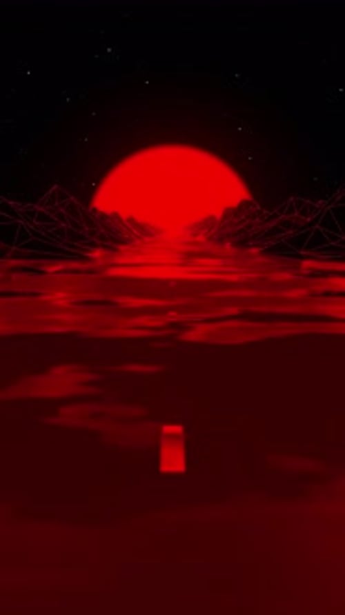 Futuristic Red Synthwave Sunset Driving Loop