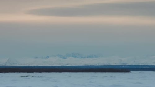 Sunset time-lapse with Alaskan Mountain range