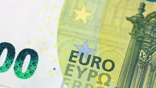 Close Up of 100 Euro Bank Notes