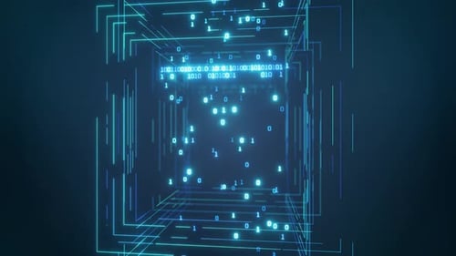 Aprendizaje automático. Fondo binario. Realidad virtual. Tecnología blockchain. Inteligencia artificial