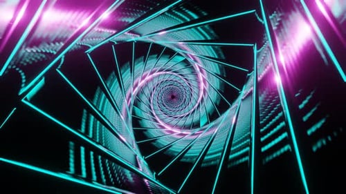 Cyan And Pink Glowing Spiral Background Vj Loop In 4K
