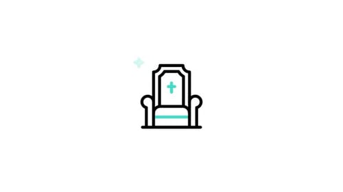 Minimalist Throne with Cross Religious Icon Animation