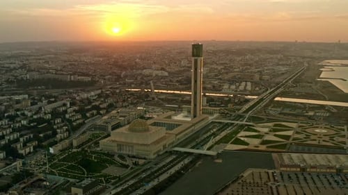 The greatest mosque of algeria from the sky
