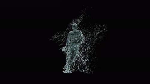 Abstract Water Figure Morphing and Dissolving Animation