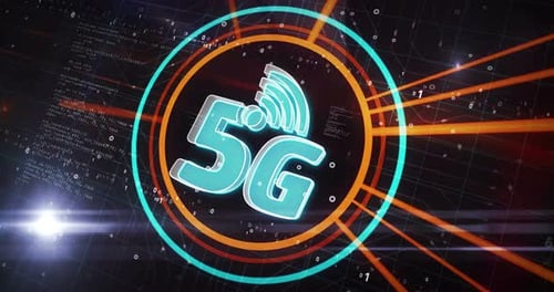 5G mobile network technology symbol 3d digital concept
