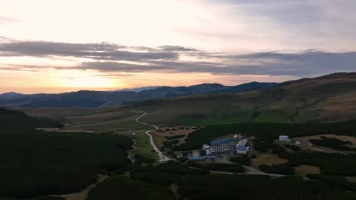 Aerial view of the Bucegi Mountains, Romania