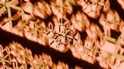 Render 3D de geometría abstracta, fondo de introducción, brillo y rotación en negro