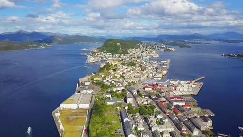 Alesund Aerial Panoramic View Norway