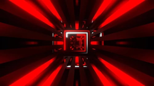 Red And White Different Neon Lines Tunnel Background Vj Loop In 4K
