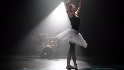 Woman and Man Performing Contemporary Dance and Music Show Ballet and Rock Fragile Ballerina in
