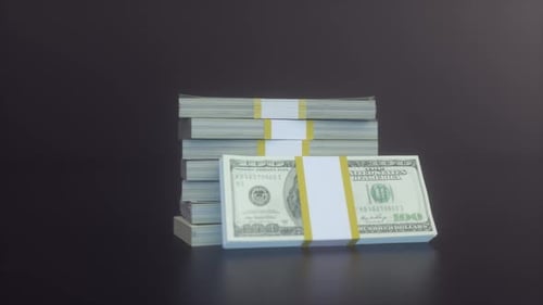 Modern Rotating Stacks of Hundred Dollar Bills