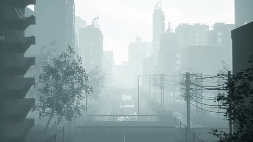 City At Fog Time