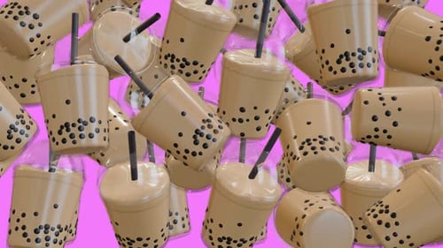 Boba Tea 3D Animation with Transparent Background