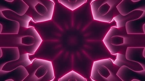 Abstract Glowing Neon Geometric Mandala Background Animation