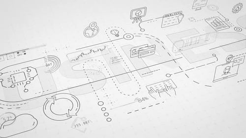 Modern Technology Data Network Line Art Animation