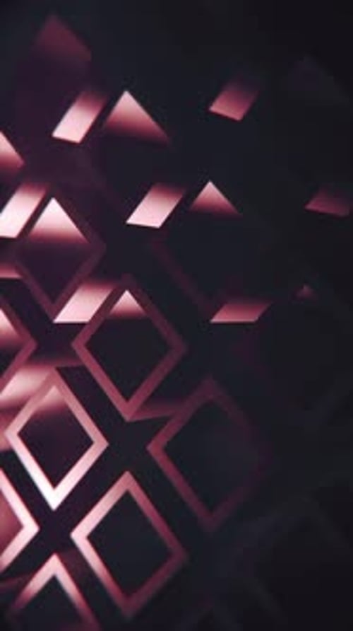 Vertical Video - Dark Rotating Cubes Pattern Abstract Background