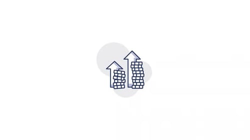 Animated Financial Growth Icon with Rising Arrows