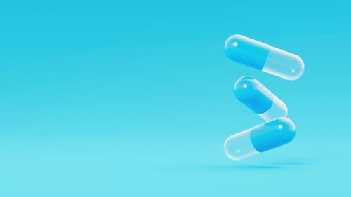 Floating 3D Medical Pills and Capsules Looping Animation