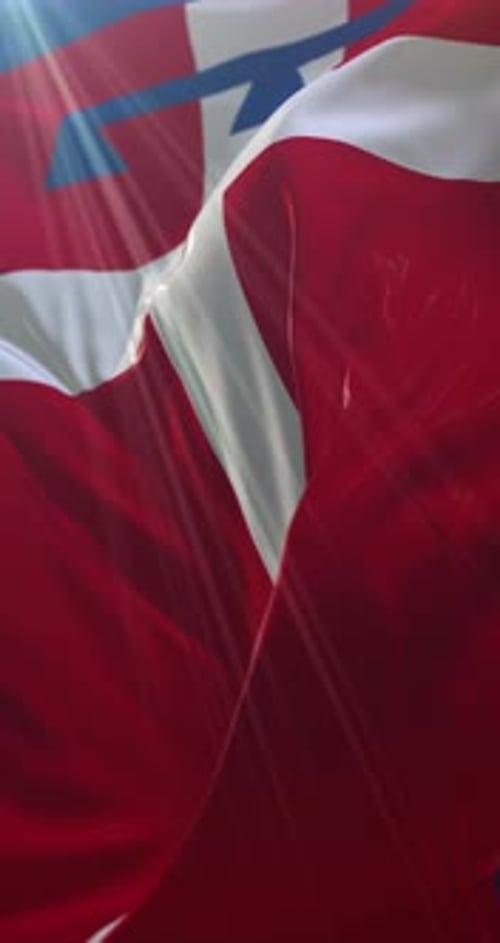 Faroe Islands Flag Waving Seamless Loop Vertical