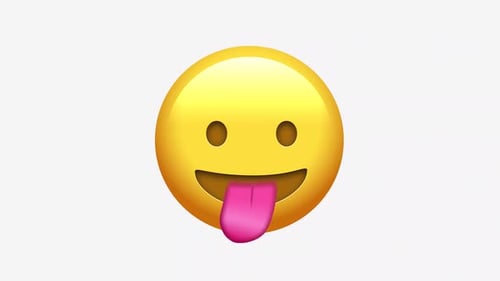 Animated 3D Emoji Face with Tongue and Smile