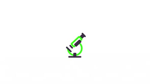 Animated Flat Design Science Microscope Icon Reveal