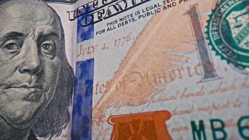 Macro Shot of One Hundred Dollar Bill