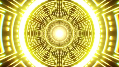 Intricate Pattern Bright Yellow Light Loop