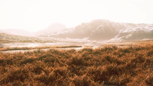 Grassland on Mountains in Autumn