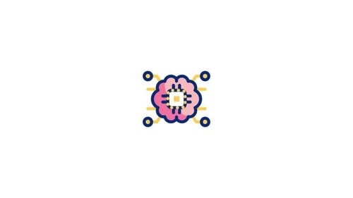 Animated Artificial Intelligence Brain Technology Icon