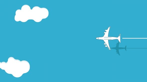 Flying Airplane Flat Design Travel Animation, Elements Motion Graphics ...